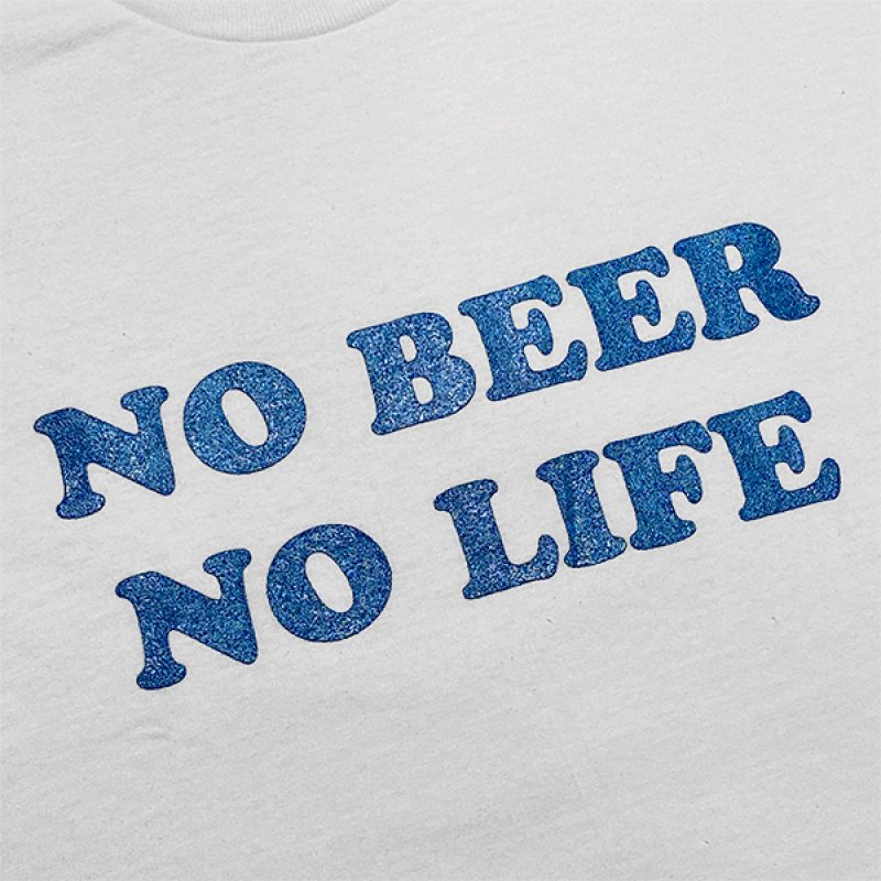 画像2: NO BEER NO LIFE Tシャツ (WHITE/METALIC BLUE) (2)
