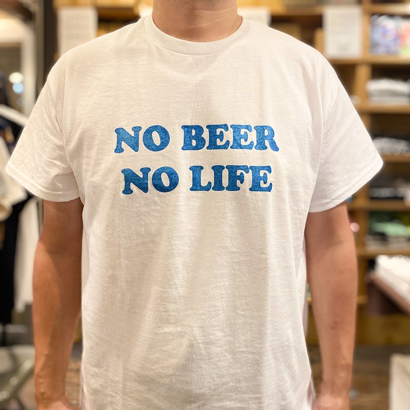 画像4: NO BEER NO LIFE Tシャツ (WHITE/METALLIC BLUE) (4)