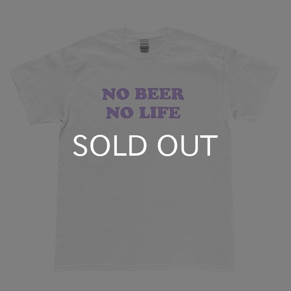 画像1: NO BEER NO LIFE Tシャツ (WHITE/LAVENDER) (1)