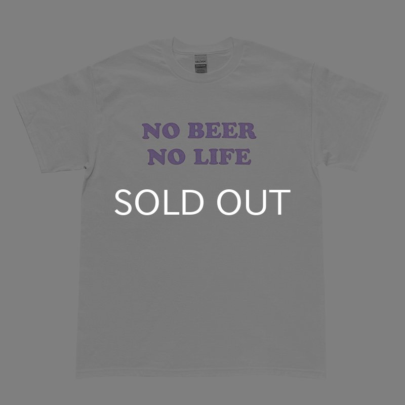 画像1: NO BEER NO LIFE Tシャツ (WHITE/LAVENDER) (1)