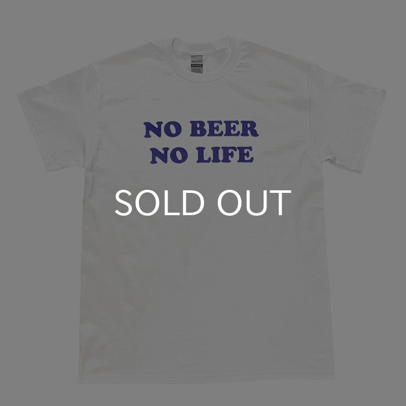画像1: NO BEER NO LIFE Tシャツ (WHITE/NAVY) (1)