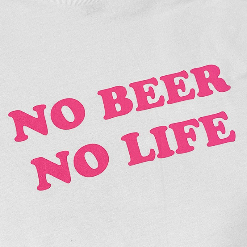 画像2: NO BEER NO LIFE Tシャツ (WHITE/NEON PINK) (2)