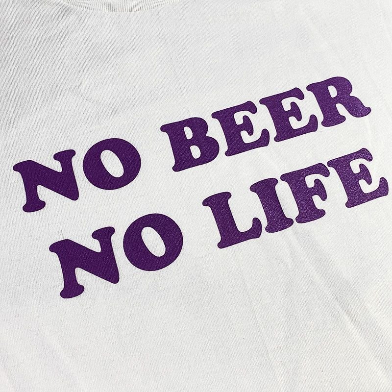 画像2: 【SALE】NO BEER NO LIFE Tシャツ (WHITE/PURPLE) (2)