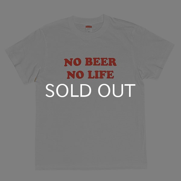 画像1: NO BEER NO LIFE Tシャツ (WHITE/RED) (1)