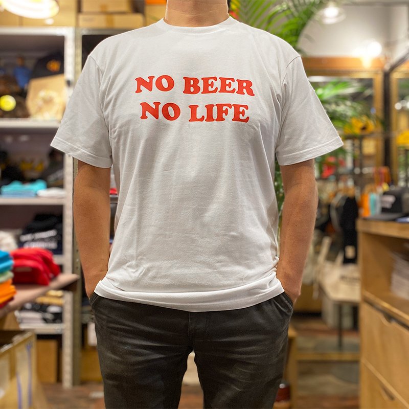 画像2: NO BEER NO LIFE Tシャツ (WHITE/RED) (2)
