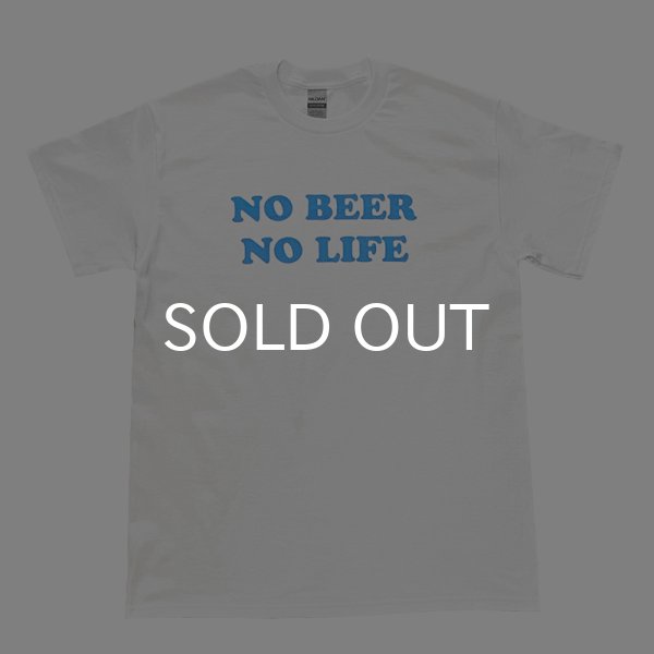 画像1: NO BEER NO LIFE Tシャツ (WHITE/SAX) (1)