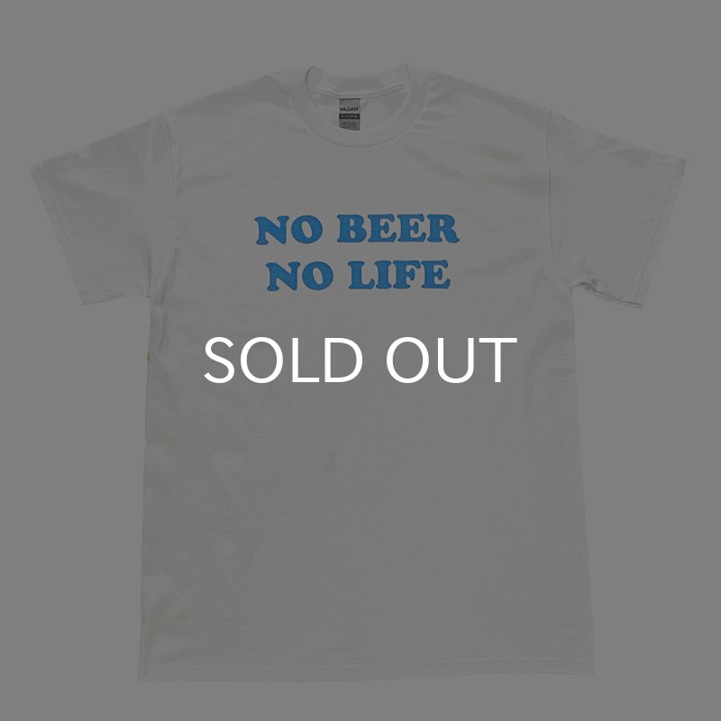 画像1: NO BEER NO LIFE Tシャツ (WHITE/SAX) (1)