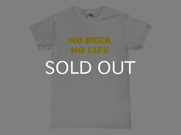 画像1: NO BEER NO LIFE Tシャツ (WHITE/YELLOW) (1)