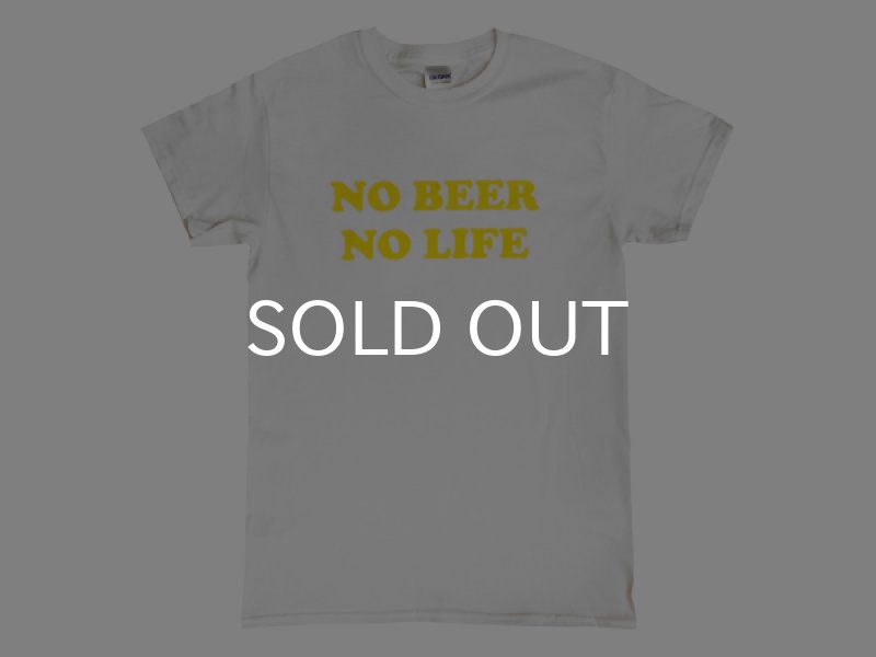画像1: NO BEER NO LIFE Tシャツ (WHITE/YELLOW) (1)