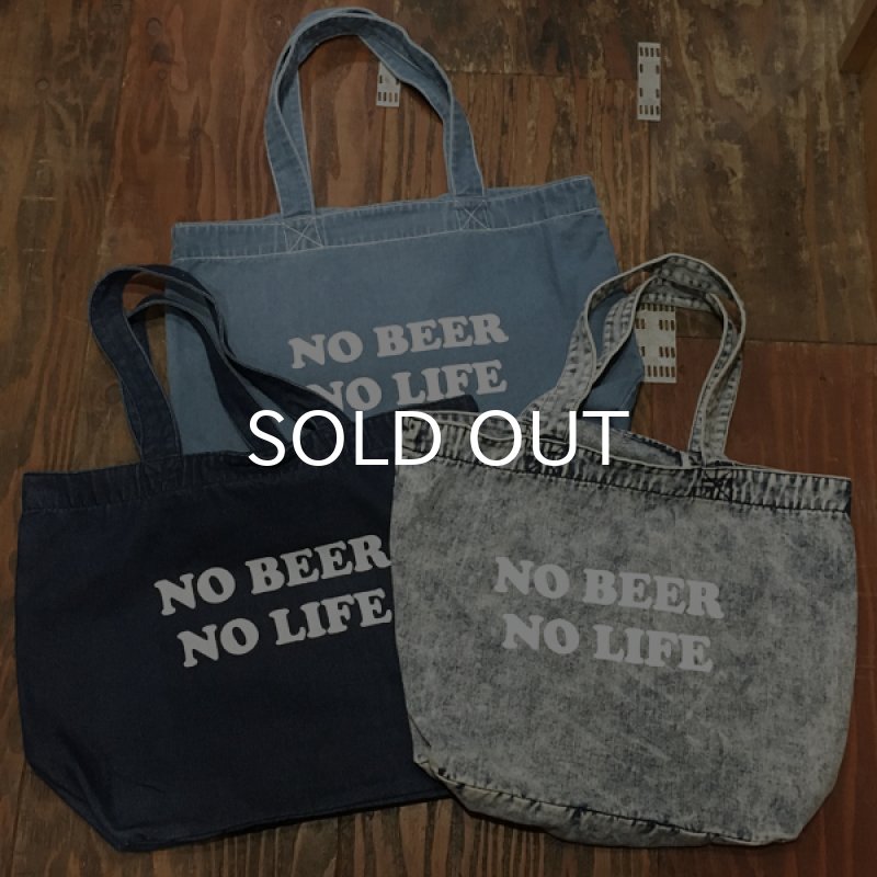 画像4: NO BEER NO LIFE デニムトートバッグ (DARK BLUE) (4)