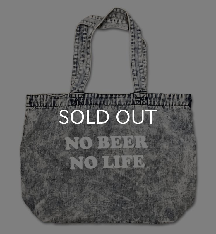 画像1: NO BEER NO LIFE デニムトートバッグ (CHEMICAL) (1)