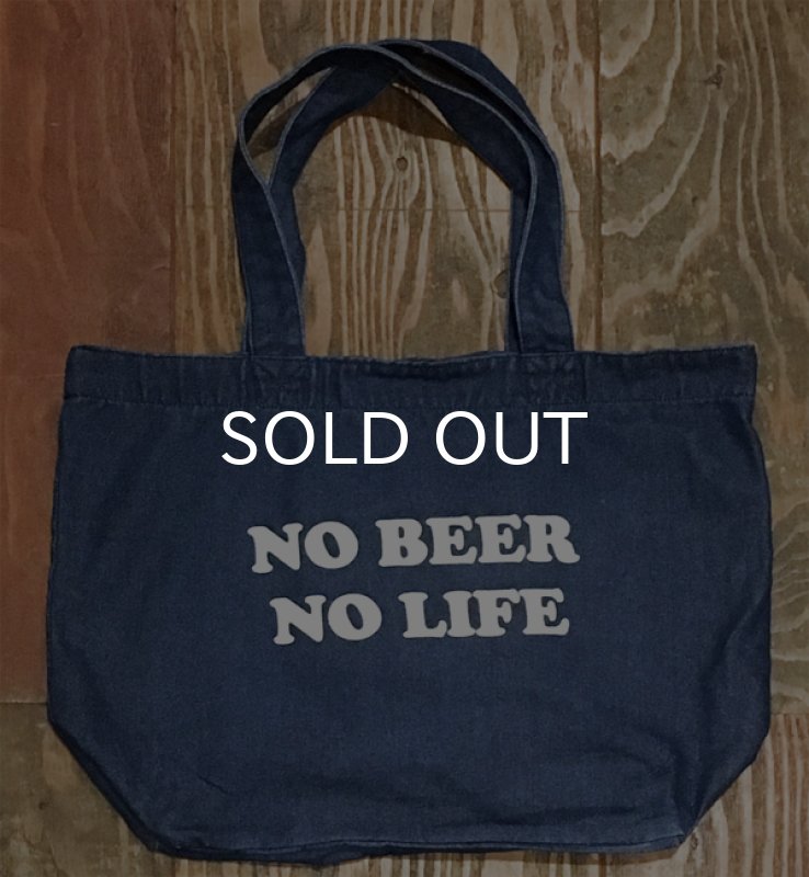 画像2: NO BEER NO LIFE デニムトートバッグ (DARK BLUE) (2)