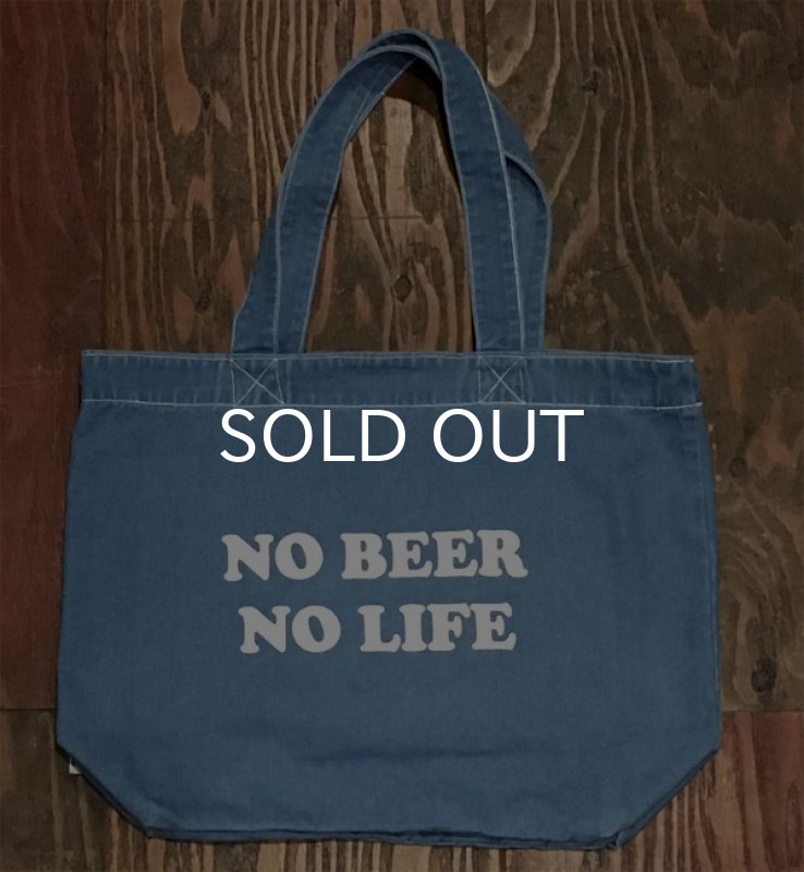 画像2: NO BEER NO LIFE デニムトートバッグ (LIGHT BLUE) (2)