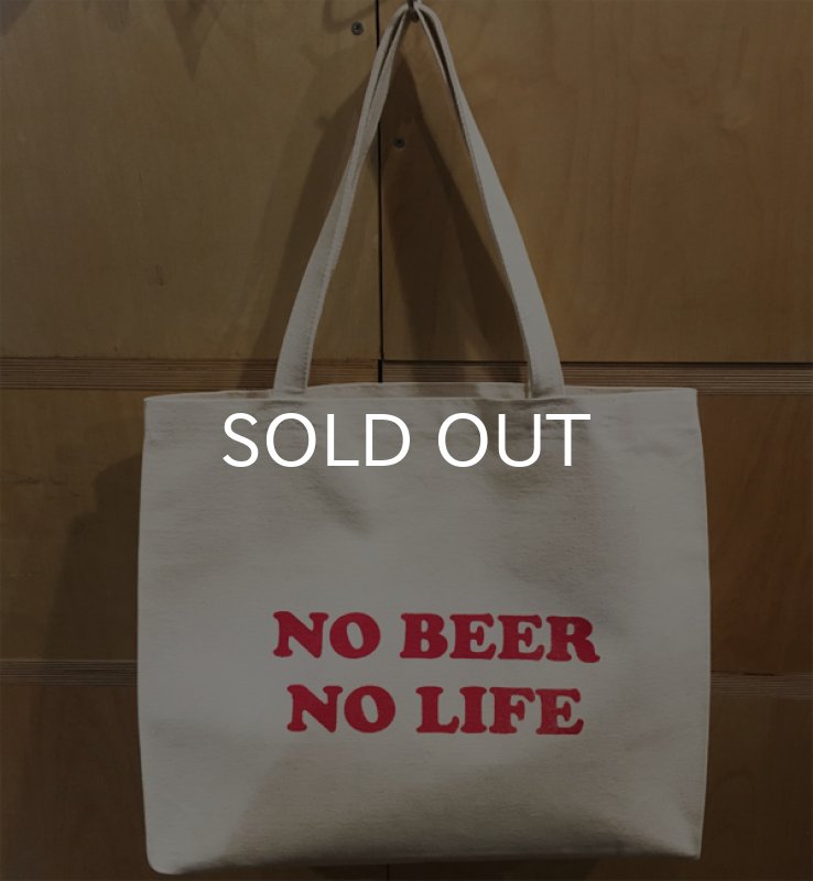 画像1: NO BEER NO LIFE キャンバストートバッグ (NATURAL/RED) (1)