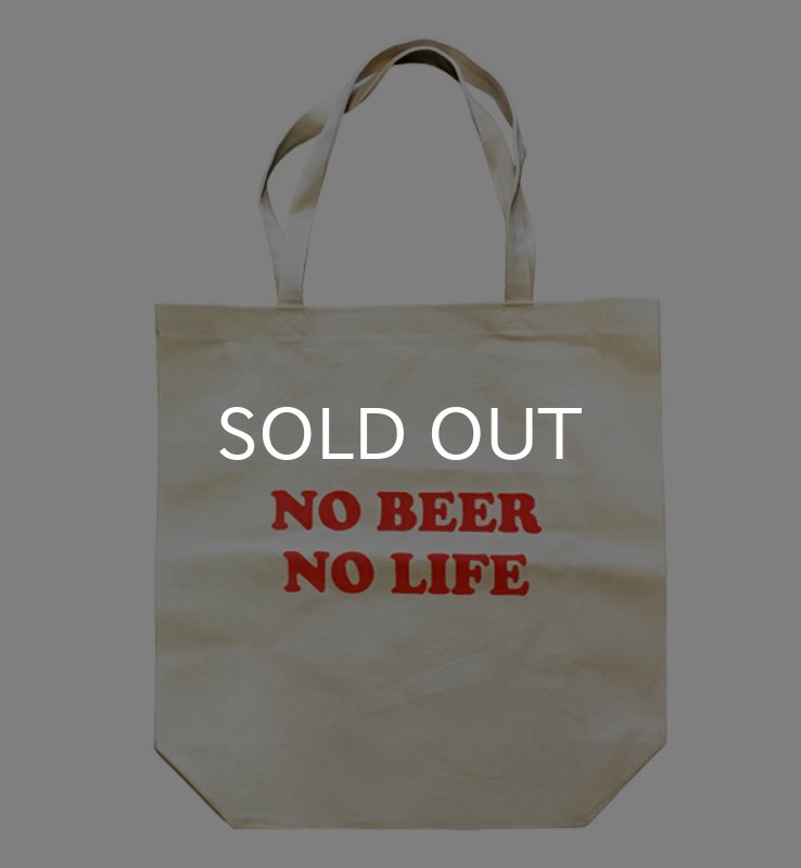画像2: NO BEER NO LIFE キャンバストートバッグ (NATURAL/RED) (2)