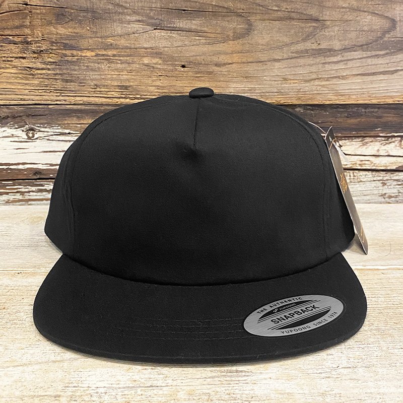 画像2: FLEXFIT / UNSTRUCTURED 5-PANEL SNAPBACK CAP (BLACK) (2)