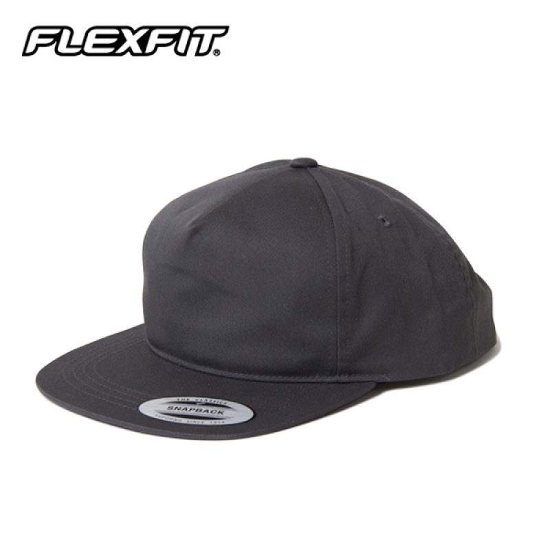 画像3: FLEXFIT / UNSTRUCTURED 5-PANEL SNAPBACK CAP (BLACK) (3)