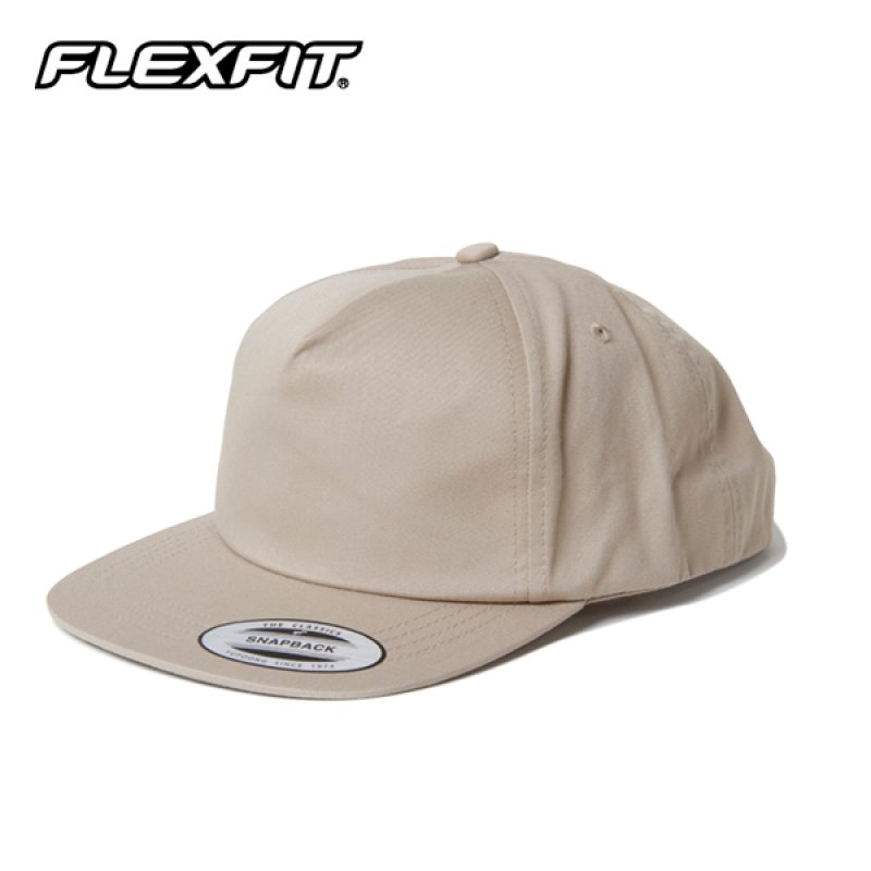 画像1: 【お取寄せ】FLEXFIT / UNSTRUCTURED 5-PANEL SNAPBACK CAP (KHAKI) (1)