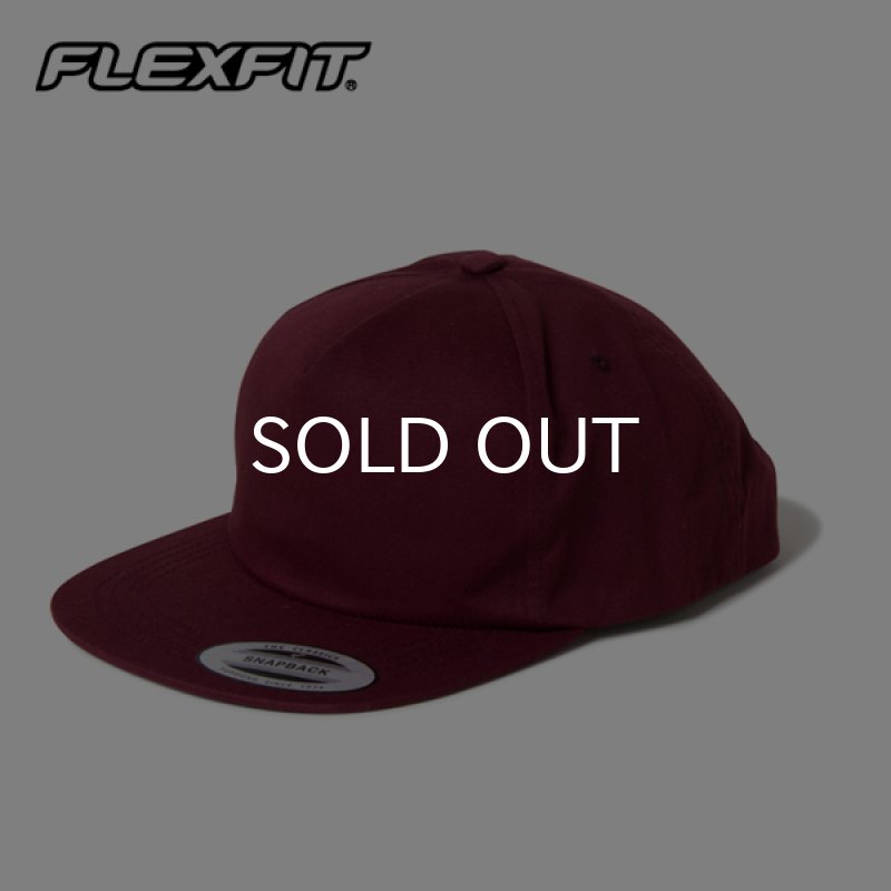 画像1: 【お取寄せ】FLEXFIT / UNSTRUCTURED 5-PANEL SNAPBACK CAP (MAROON) (1)