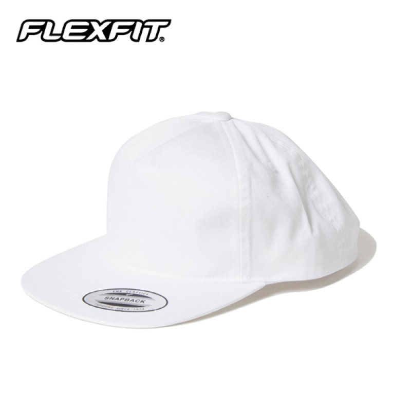 画像1: 【お取寄せ】FLEXFIT / UNSTRUCTURED 5-PANEL SNAPBACK CAP (WHITE) (1)