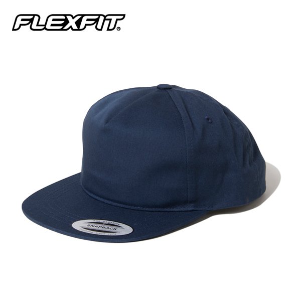 画像1: FLEXFIT / UNSTRUCTURED 5-PANEL SNAPBACK CAP (NAVY) (1)