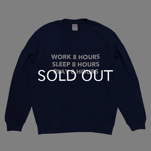 画像1: 8 HOURS CREWNECK (NAVY) (1)