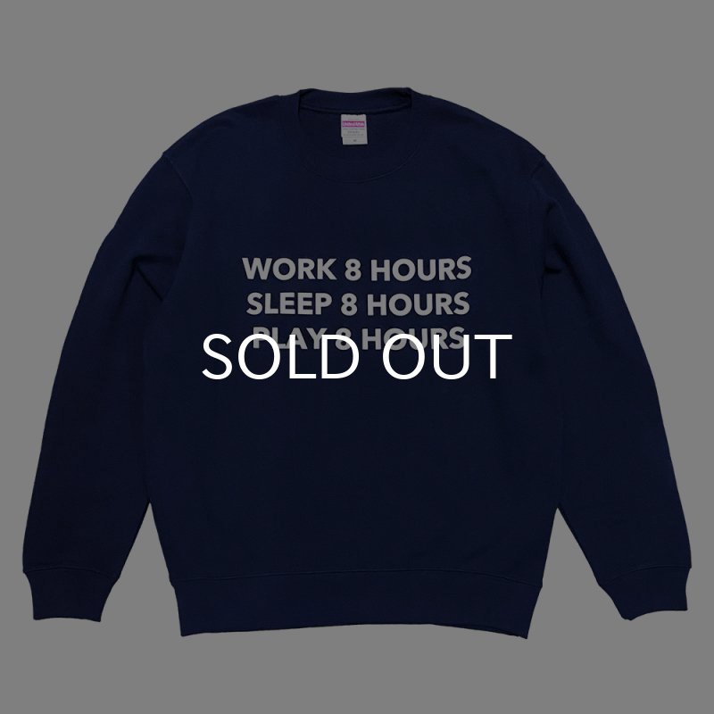 画像1: 8 HOURS CREWNECK (NAVY) (1)