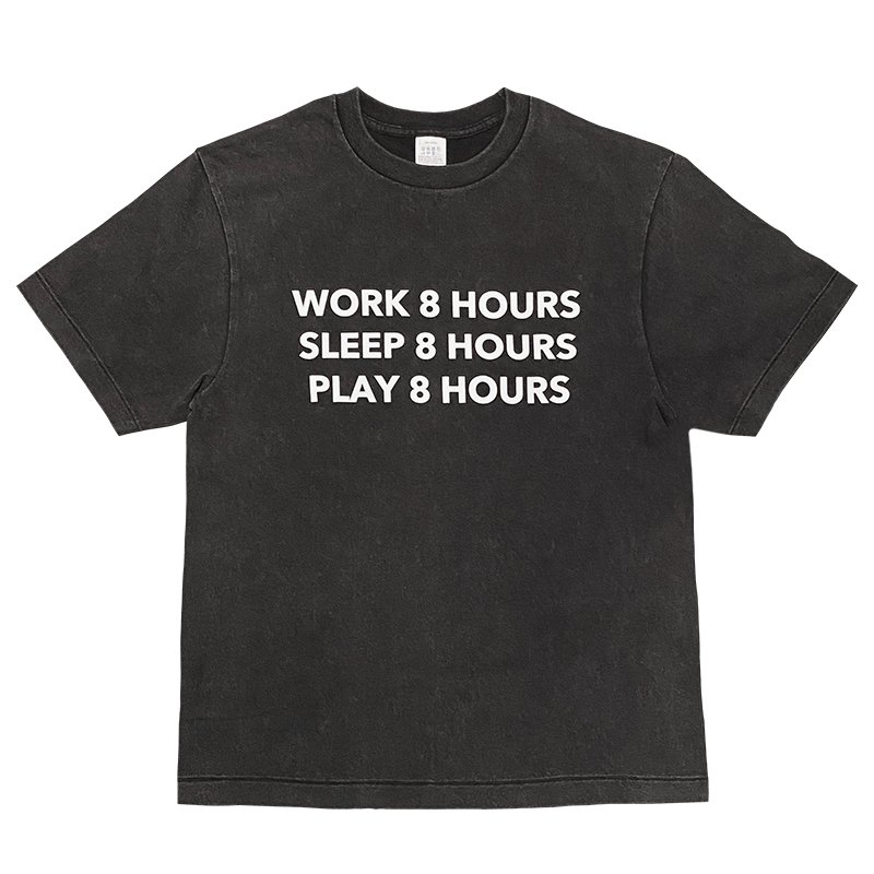 画像1: 8 HOURS Tシャツ VINTAGE WASH (BLACK) (1)