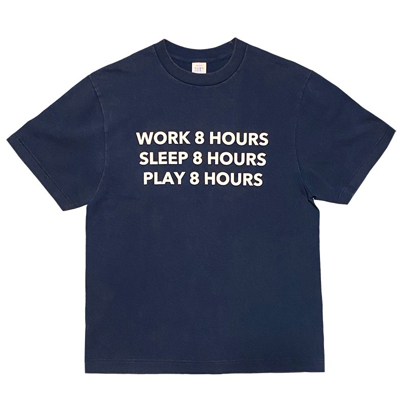 画像1: 8 HOURS Tシャツ VINTAGE WASH (NAVY) (1)