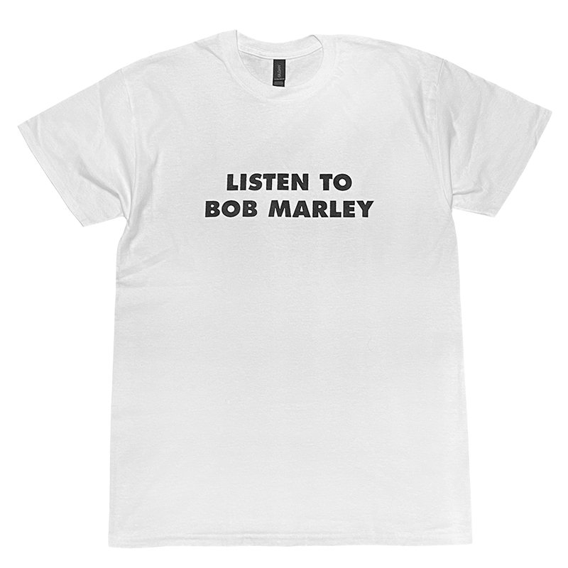 画像1: LISTEN TO BOB MARLEY Tシャツ (WHITE) (1)