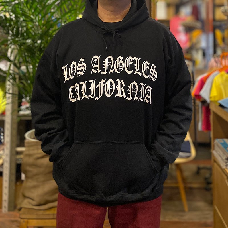 画像1: LOS ANGELES CALIFORNIA HOODIE #2 (BLACK) (1)