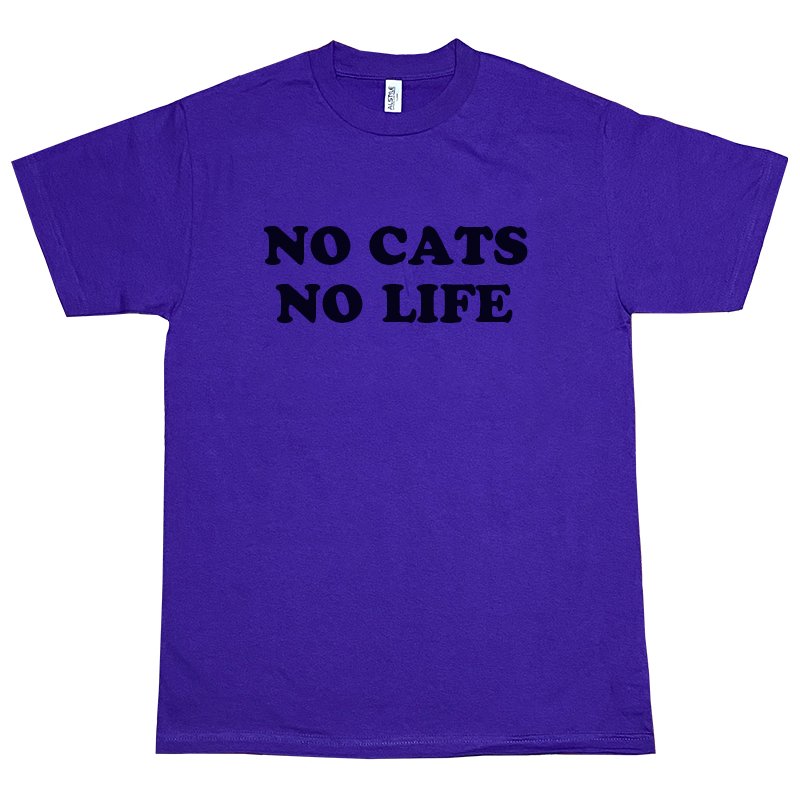 画像1: NO CATS NO LIFE Tシャツ (PURPLE) (1)