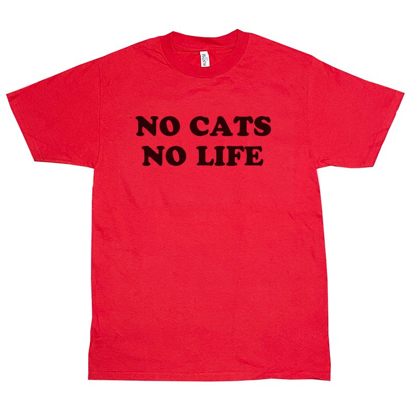 画像1: NO CATS NO LIFE Tシャツ (RED) (1)