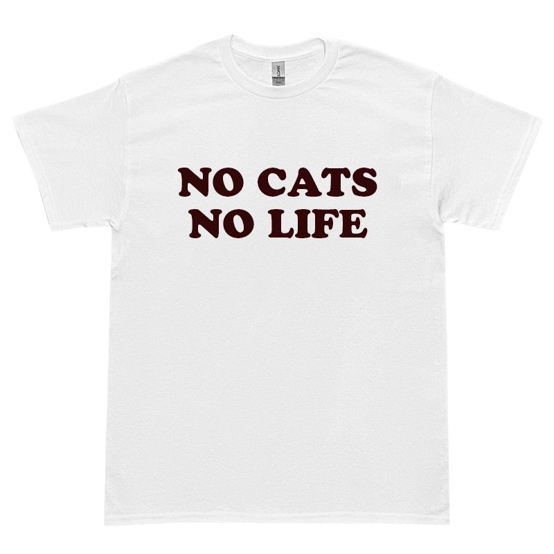 画像1: NO CATS NO LIFE Tシャツ (WHITE/BROWN) (1)