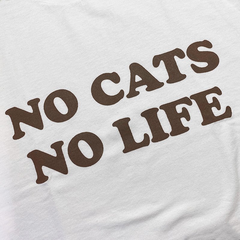 画像2: NO CATS NO LIFE Tシャツ (WHITE/BROWN) (2)