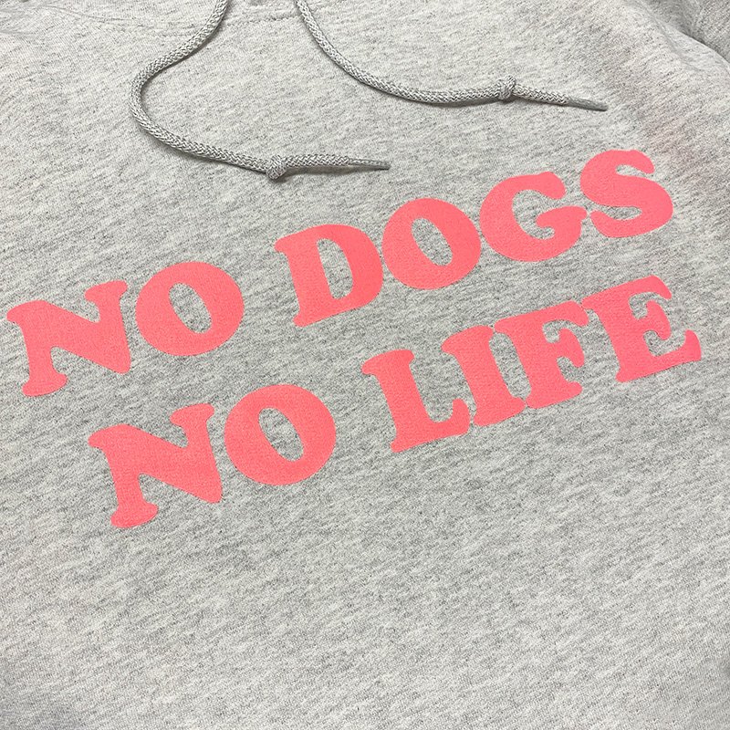 画像2: NO DOGS NO LIFE HOODIE (HEATHER GREY/NEON PINK) (2)