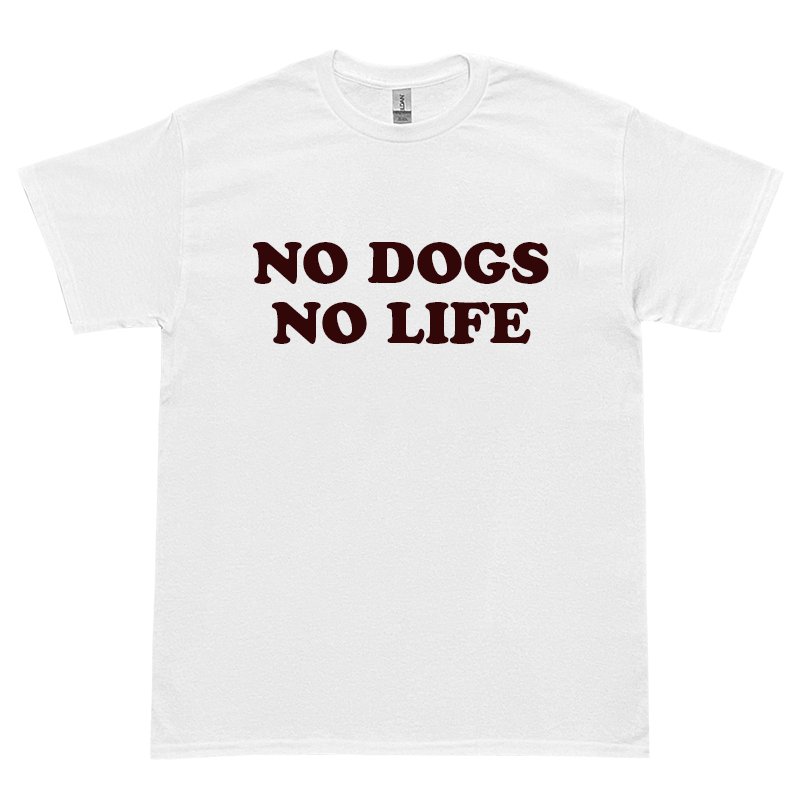 画像1: NO DOGS NO LIFE Tシャツ (WHITE/BROWN) (1)