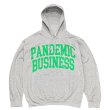 画像1: PANDEMIC BUSINESS HOODIE (HEATHER GREY/GREEN) (1)