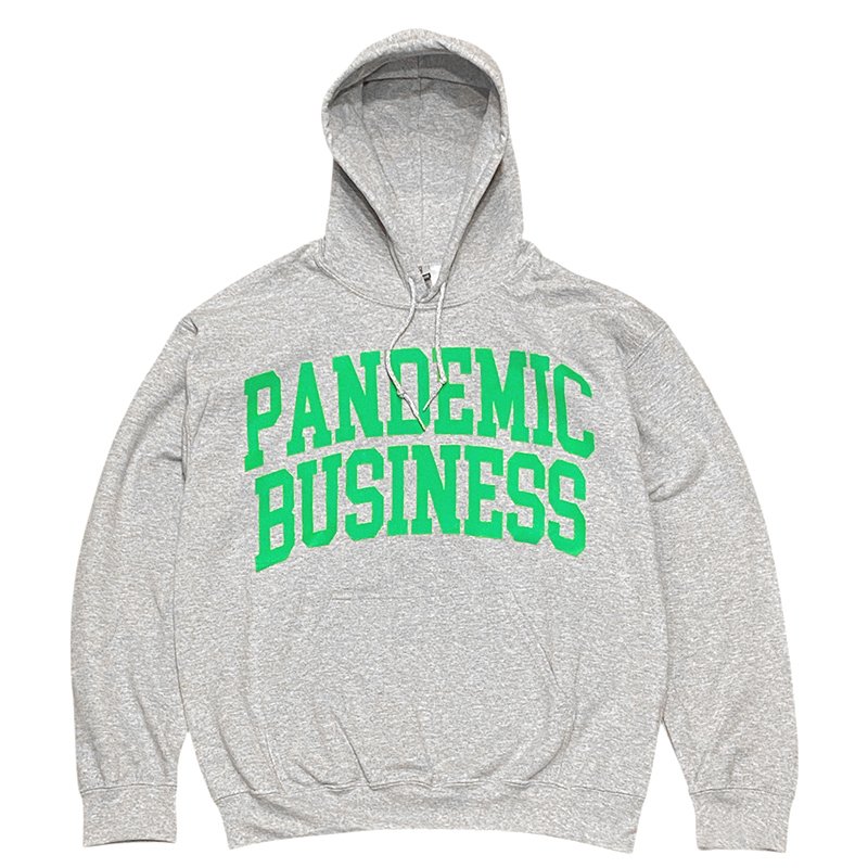 画像1: PANDEMIC BUSINESS HOODIE (HEATHER GREY/GREEN) (1)