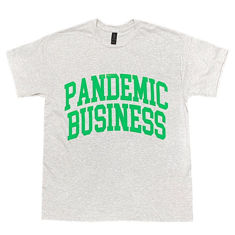 画像1: PANDEMIC BUSINESS Tシャツ (ASH/GREEN) (1)