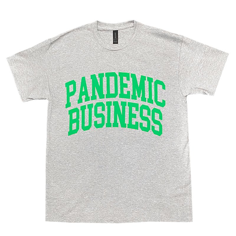 画像1: PANDEMIC BUSINESS Tシャツ (HEATHER GREY/GREEN) (1)