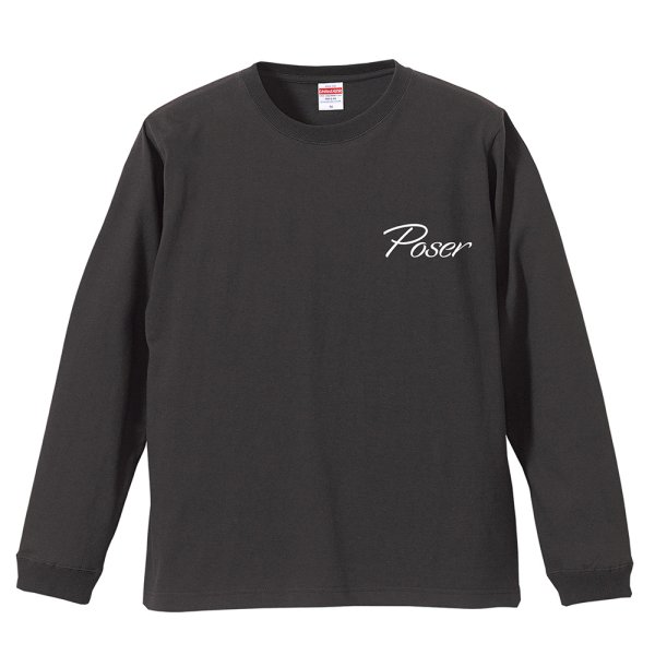 画像1: POSER ロングスリーブ Tシャツ (SUMI BLACK) (1)