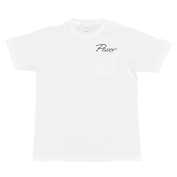 画像1: POSER POCKET Tシャツ (WHITE/BLACK) (1)