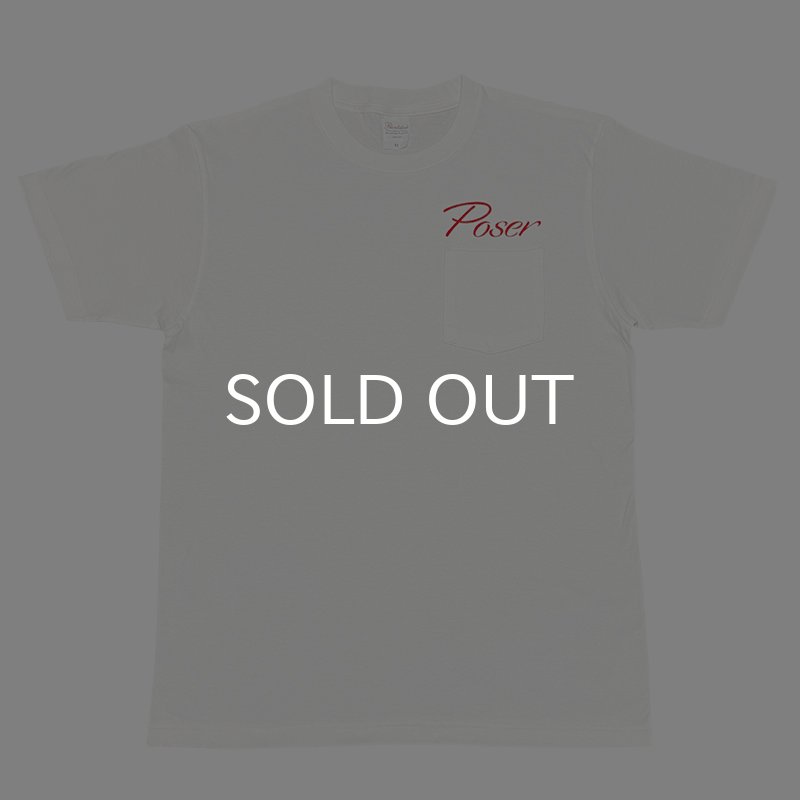 画像1: POSER POCKET Tシャツ (WHITE/RED) (1)