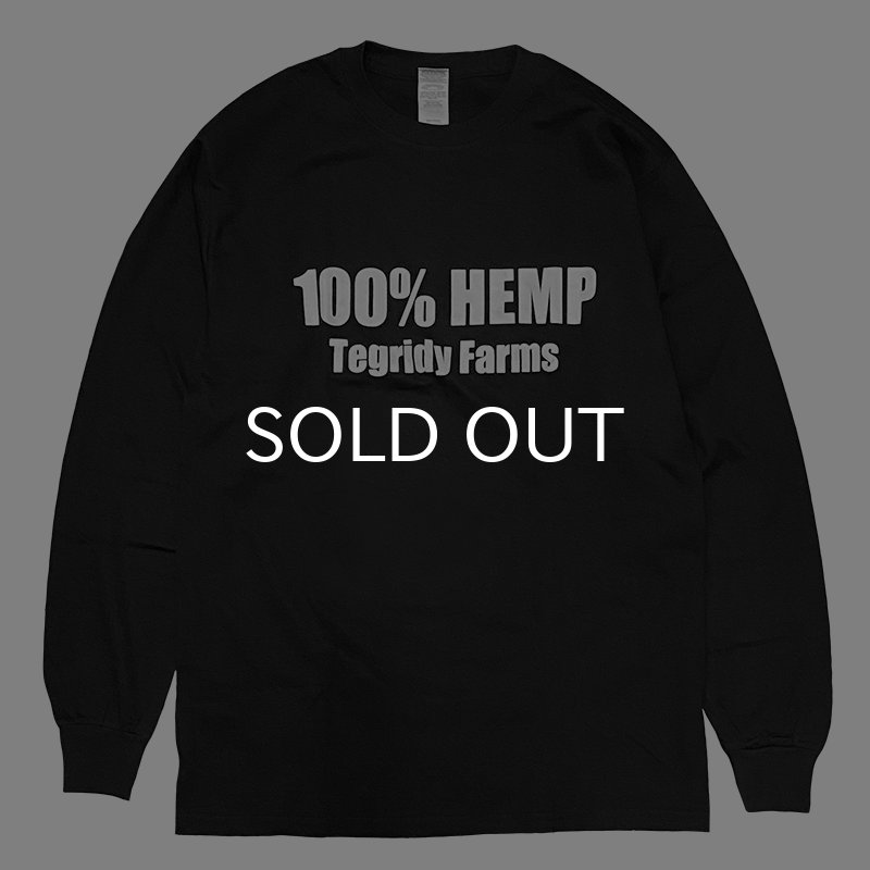 画像1: 100% HEMP TEGRIDY FARMS ロングスリーブTシャツ (BLACK) (1)