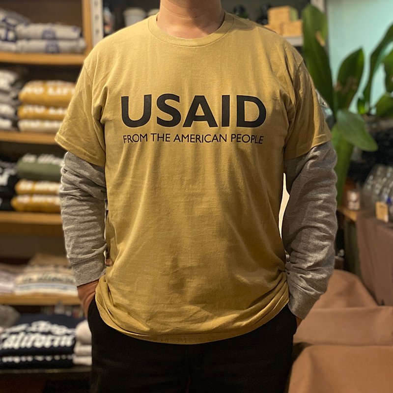 画像2: USAID Tシャツ / LOGO (TAN) (2)