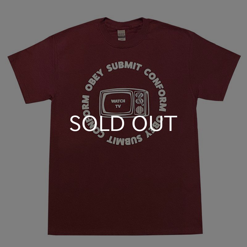 画像1: WATCH TV Tシャツ (MAROON) (1)