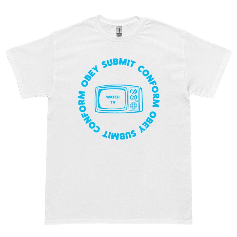 画像1: WATCH TV Tシャツ (WHITE/SAX) (1)