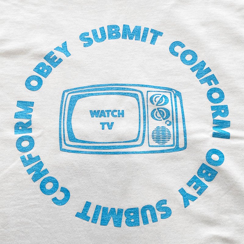 画像2: WATCH TV Tシャツ (WHITE/SAX) (2)