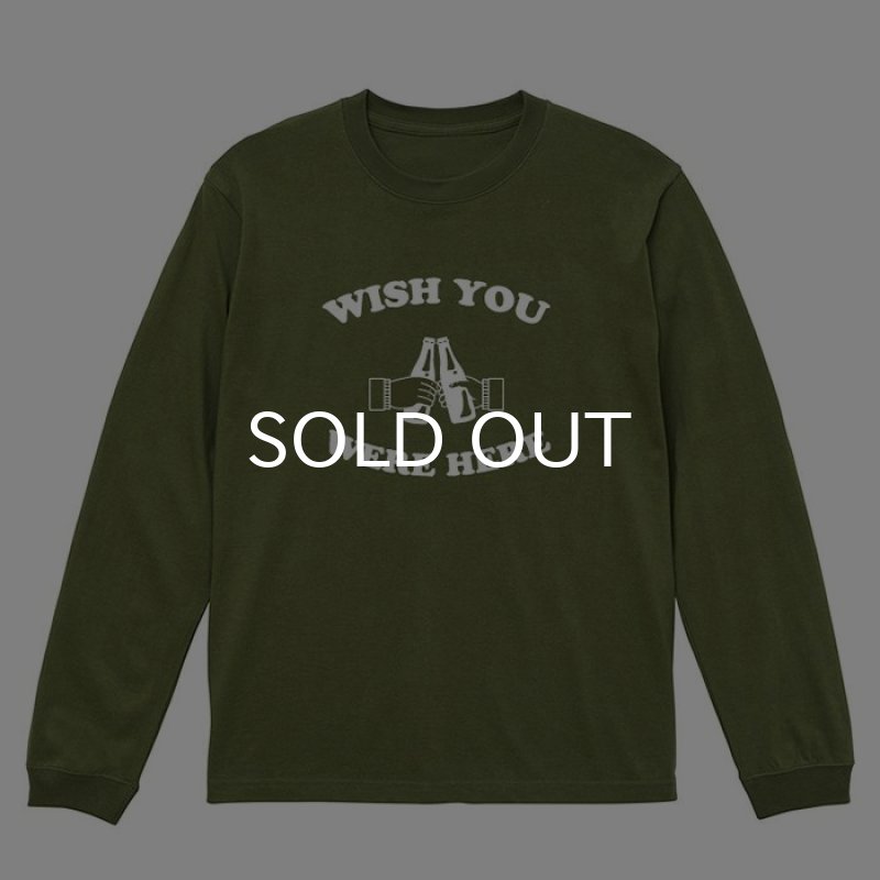 画像1: WISH YOU WERE HERE ロングスリーブTシャツ (MILITARY GREEN) (1)